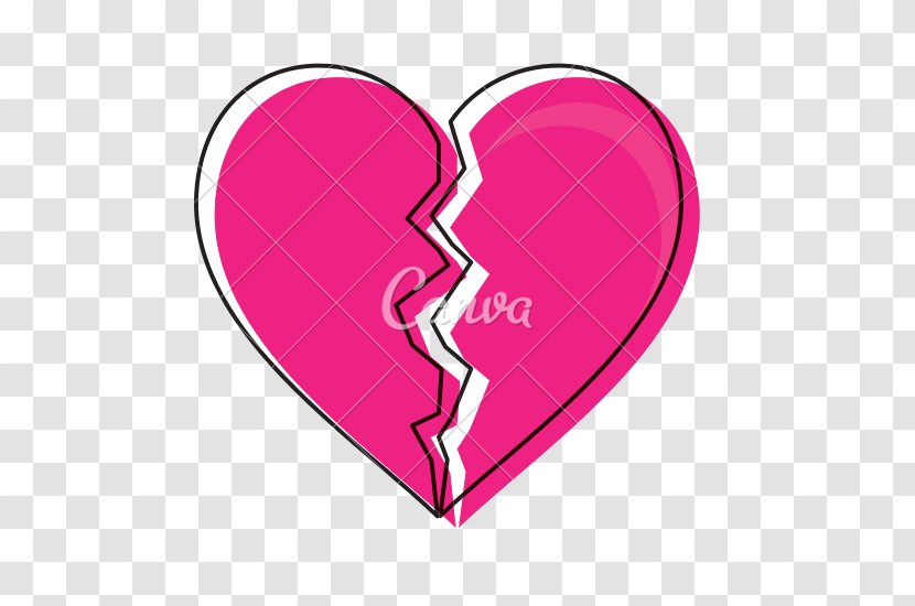 Broken Heart Love Symbol - Watercolor Transparent PNG