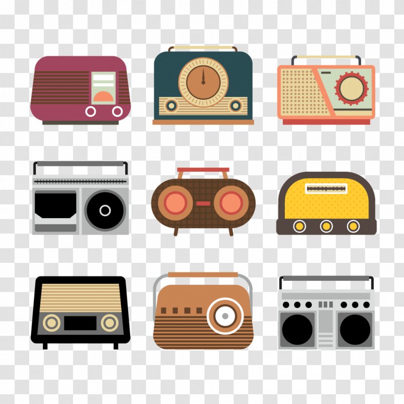 Antique Radio Drawing - Mockup - Vector Transparent PNG