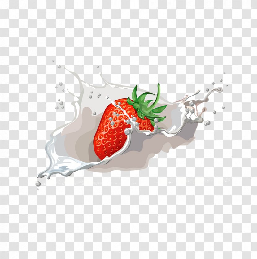 Milkshake Strawberry Juice Pie - Milk Transparent PNG