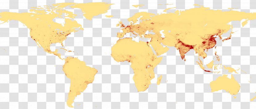 World Map Earth Population Density - Globe - South East Asia Transparent PNG