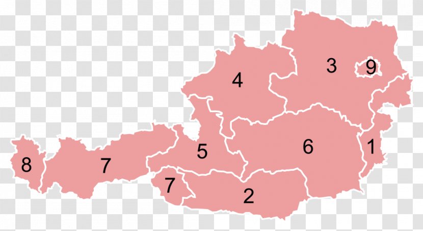 Styria Lower Austria Burgenland ISO 3166-2:AT - Pink - Map Transparent PNG