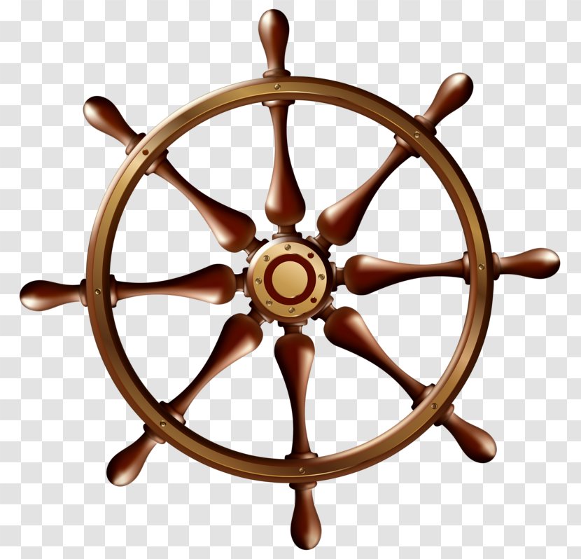 Ship Steering Wheel Background - Boat - Brass Transparent PNG