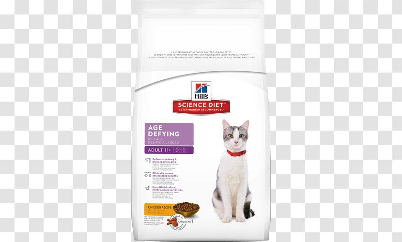 Cat Food Science Diet Senior 11+ Age Defying Dry Hill's Pet Nutrition - Small To Medium Sized Cats - Adult Balanced Pagoda Transparent PNG