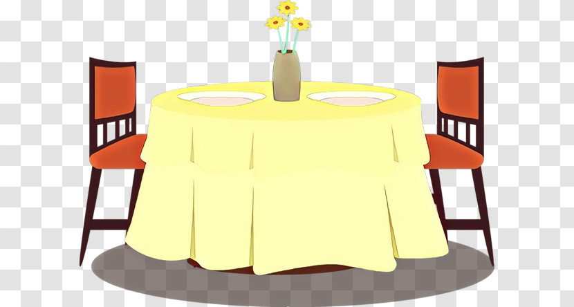 Yellow Table Tablecloth Furniture Textile Transparent PNG