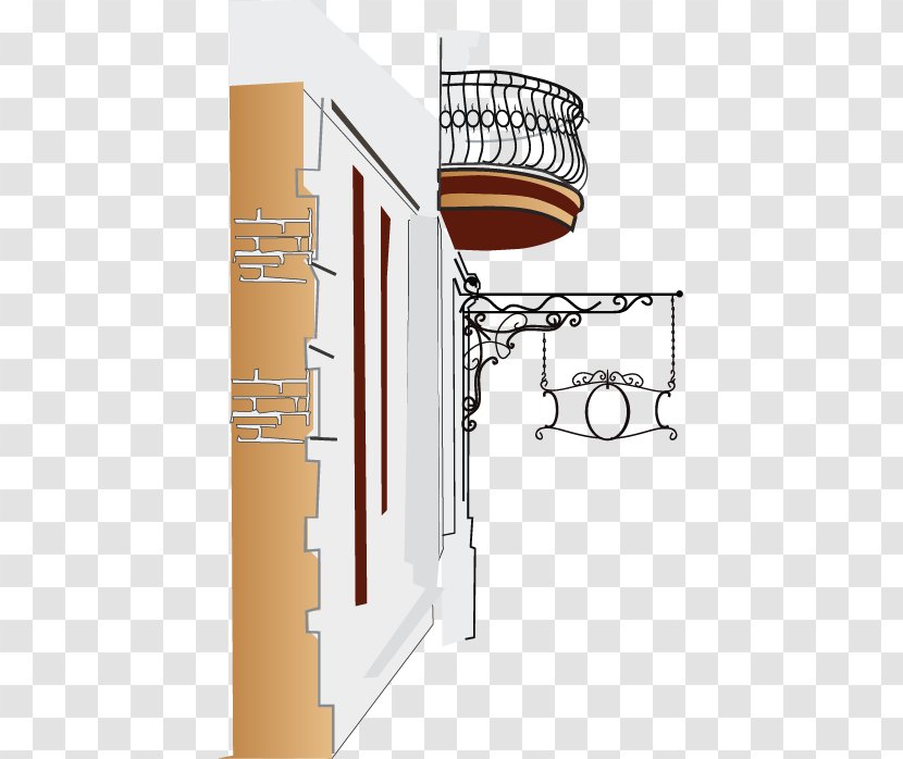 Coffee Cafe Restaurant Food - Structure - Small Building Painted Balcony Lanyards Transparent PNG
