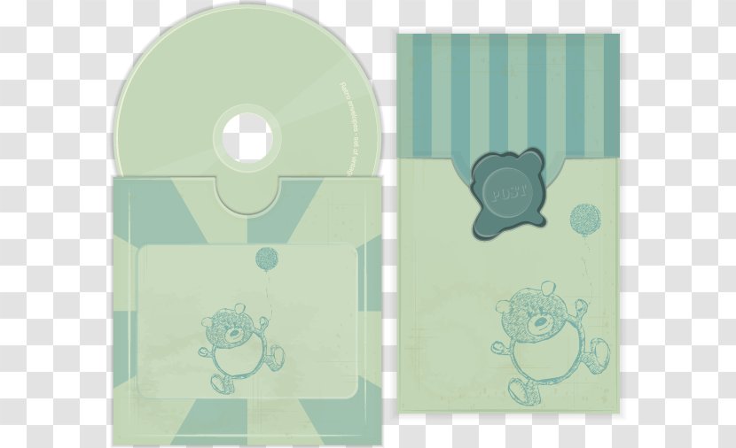 Green Envelope - Cartoon - Bear CD Stripes Transparent PNG