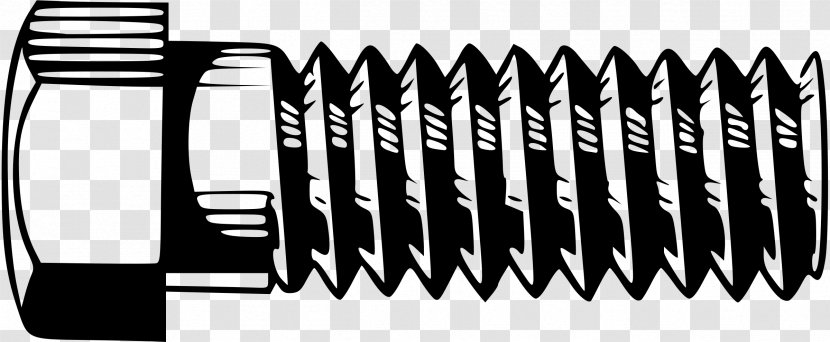 Bolt Nut Clip Art - Monochrome Transparent PNG