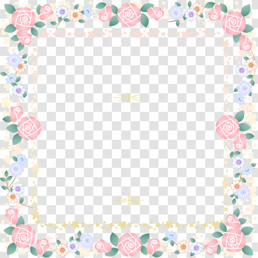 Paper - Ink - Hand-painted Border Rose Transparent PNG