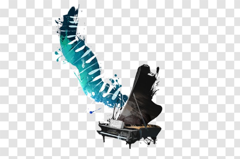 Piano Concert Musical Keyboard Illustration - Silhouette - Printing Transparent PNG