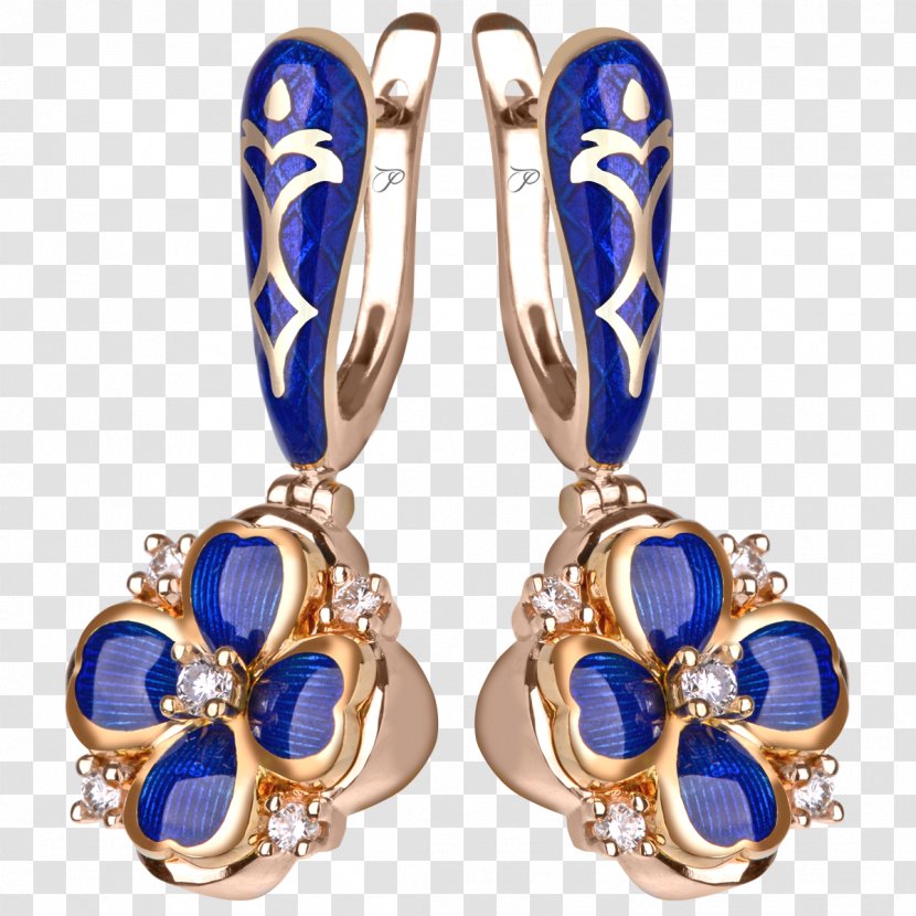 Earring Sapphire Brilliant Jewellery Gold - Fineness Transparent PNG