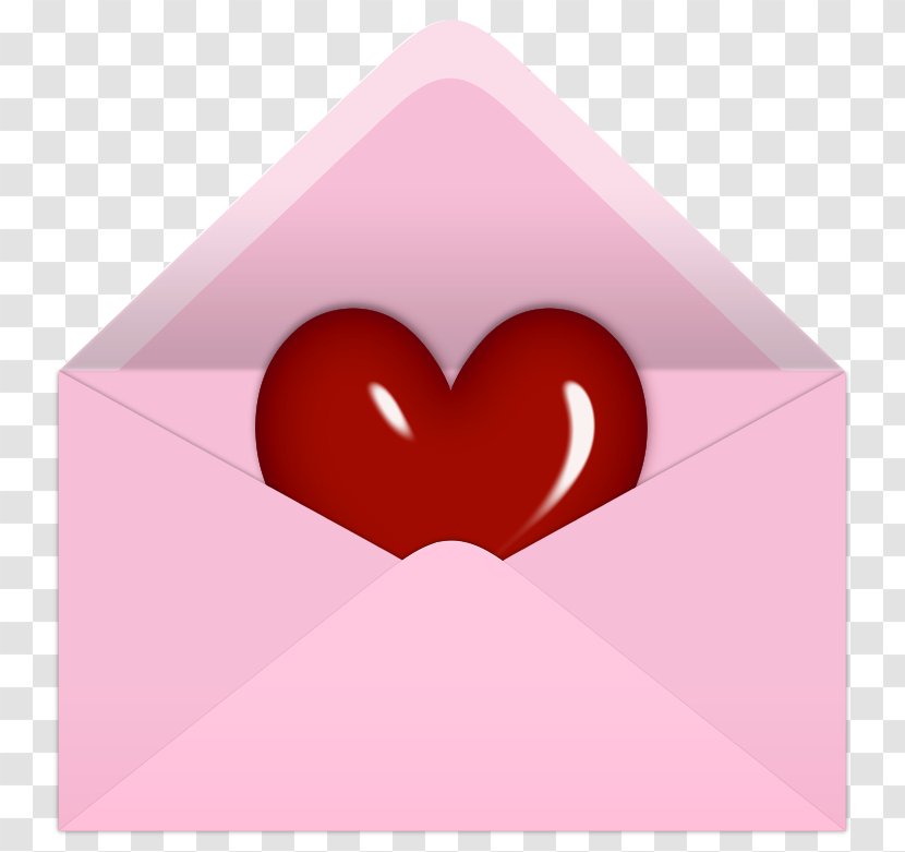 Valentine's Day Letter Clip Art - Heart - Pink Valentine With Red PNG Clipart Picture Transparent PNG