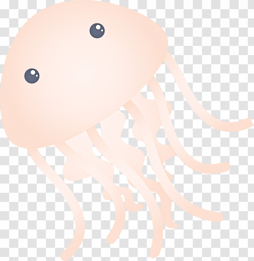 Octopus Cartoon Head Nose Cnidaria Transparent PNG