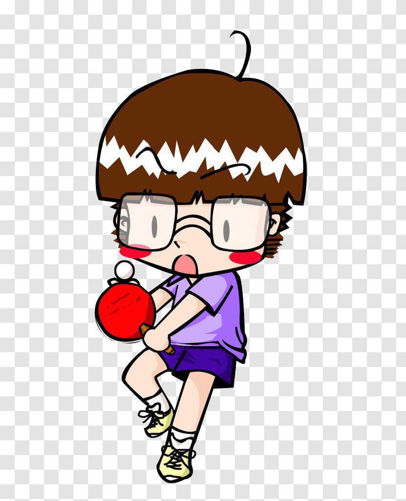 Play Table Tennis Cartoon - Heart - Playing With Glasses Transparent PNG