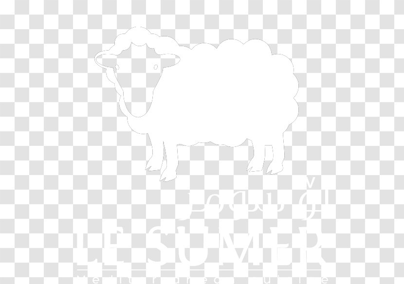 Line Art Cattle Drawing White - Monochrome - Shawarma Logo Transparent PNG