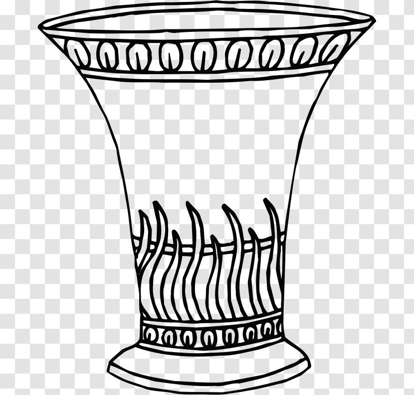 Drawing Vase Line Art Clip - Black And White - Flowers Transparent PNG