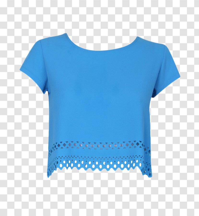 Sleeve T-shirt Shoulder Blouse Turquoise - Neck - Crop Tops Transparent PNG