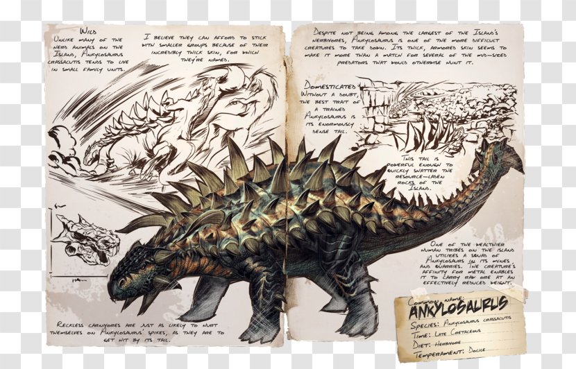 ARK: Survival Evolved Ankylosaurus Tyrannosaurus Gallimimus Spinosaurus - Organism - Dinosaur Transparent PNG