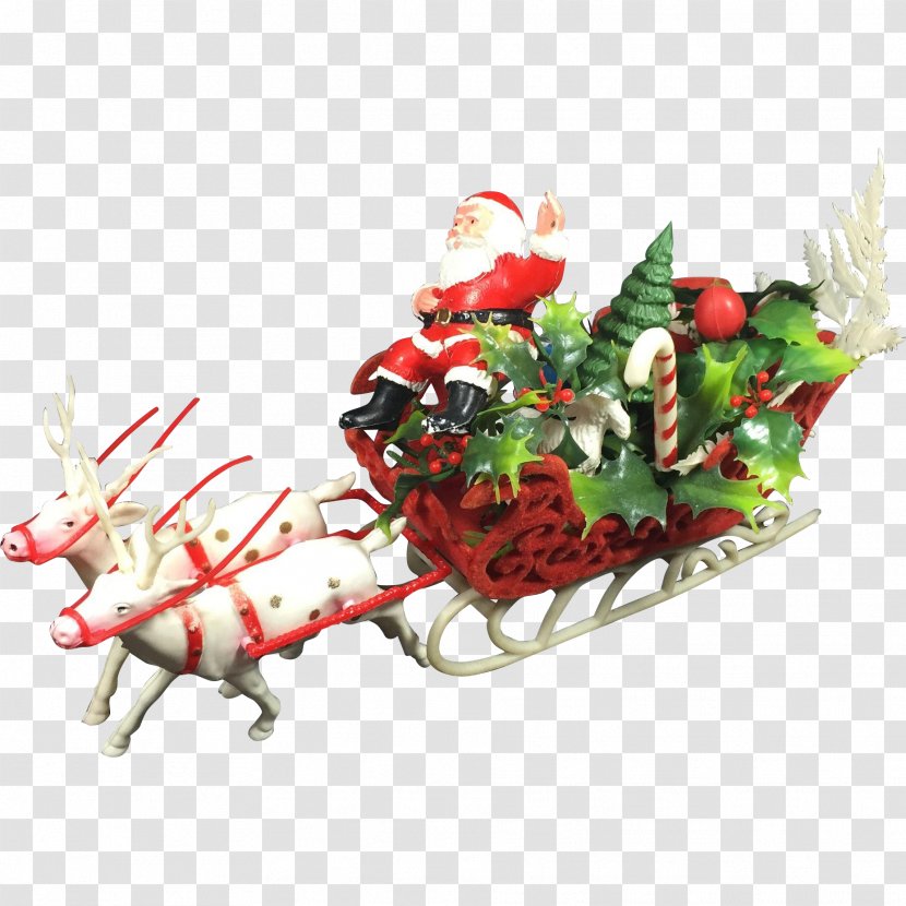 Christmas Ornament Decoration Flower Plant - Fiction - Santa Sleigh Transparent PNG
