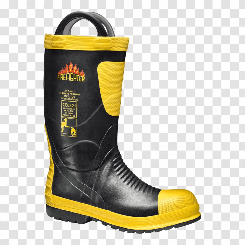 Wellington Boot Firefighter Footwear Clothing - Outdoor Shoe Transparent PNG