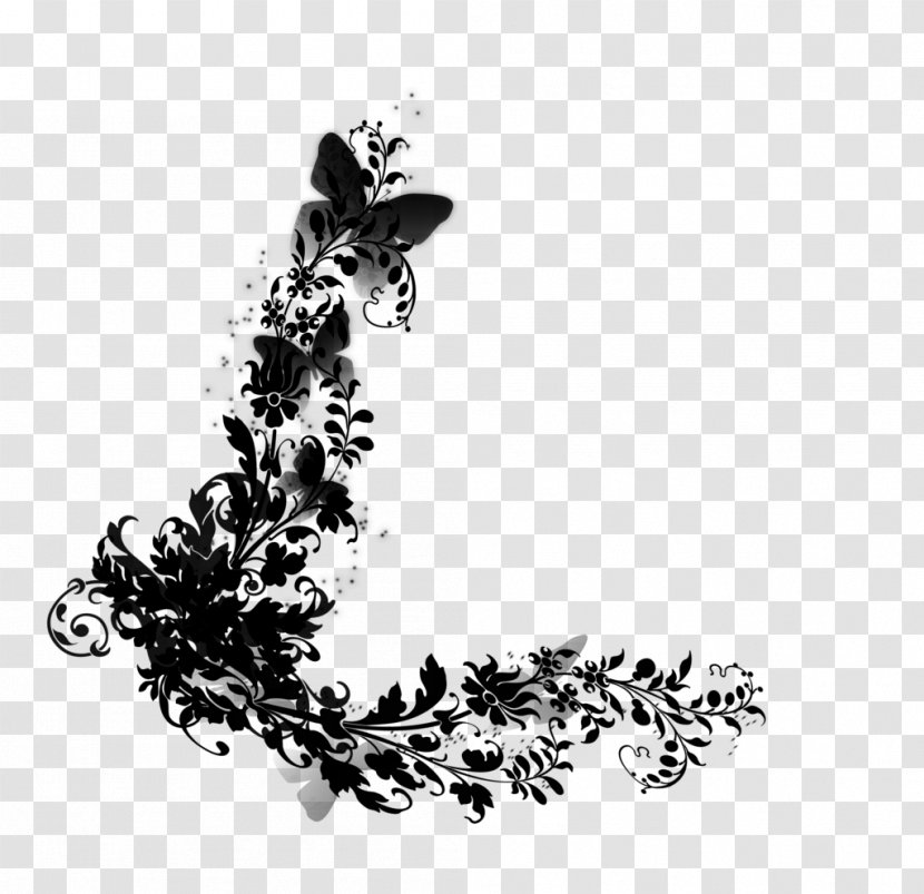 Font Leaf Flower Black M Transparent PNG