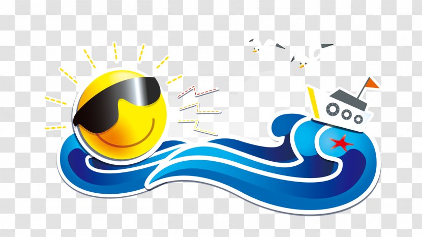 Summer - Sun, Waves Transparent PNG