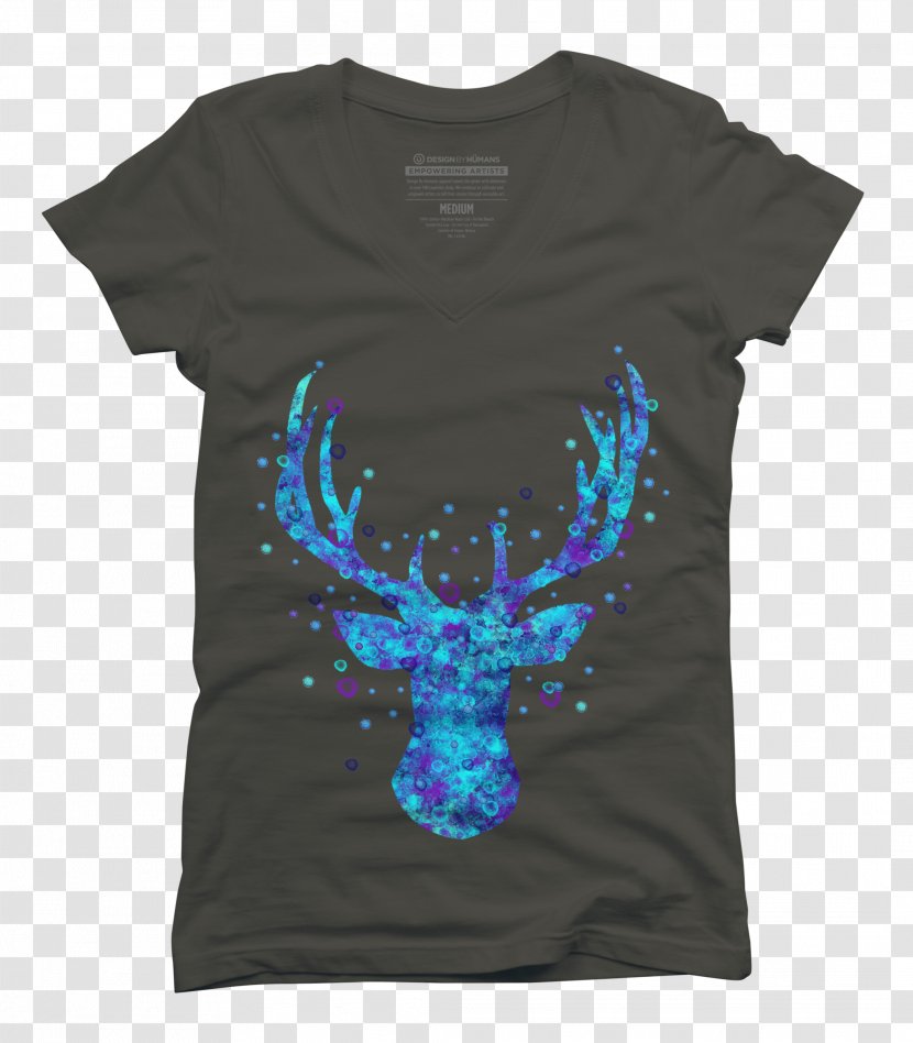 Long-sleeved T-shirt Just Keep Swimming Dory - Flower - Deer Watercolor Transparent PNG