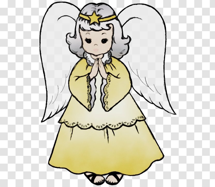 Angel Cartoon Fictional Character Clip Art Supernatural Creature - Watercolor - Wing Costume Design Transparent PNG