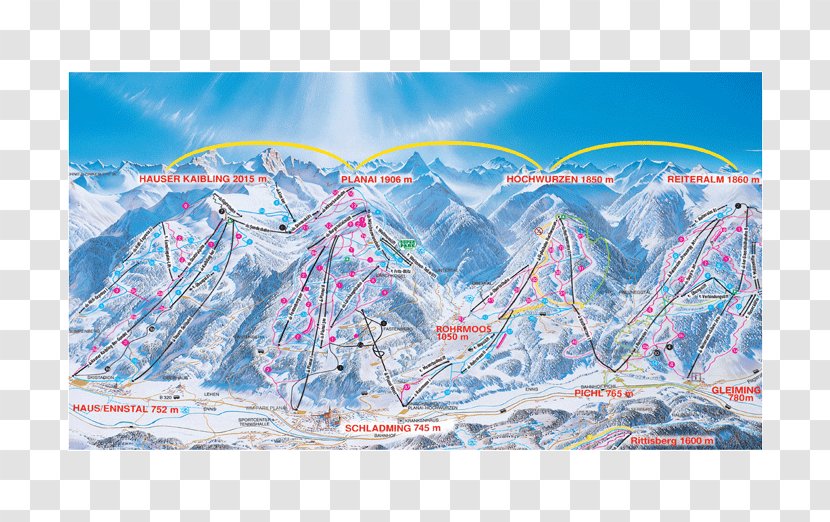 Planai Hochwurzen Hauser Kaibling Reiteralm Ski Resort - Schladmingdachstein - Skiing Transparent PNG