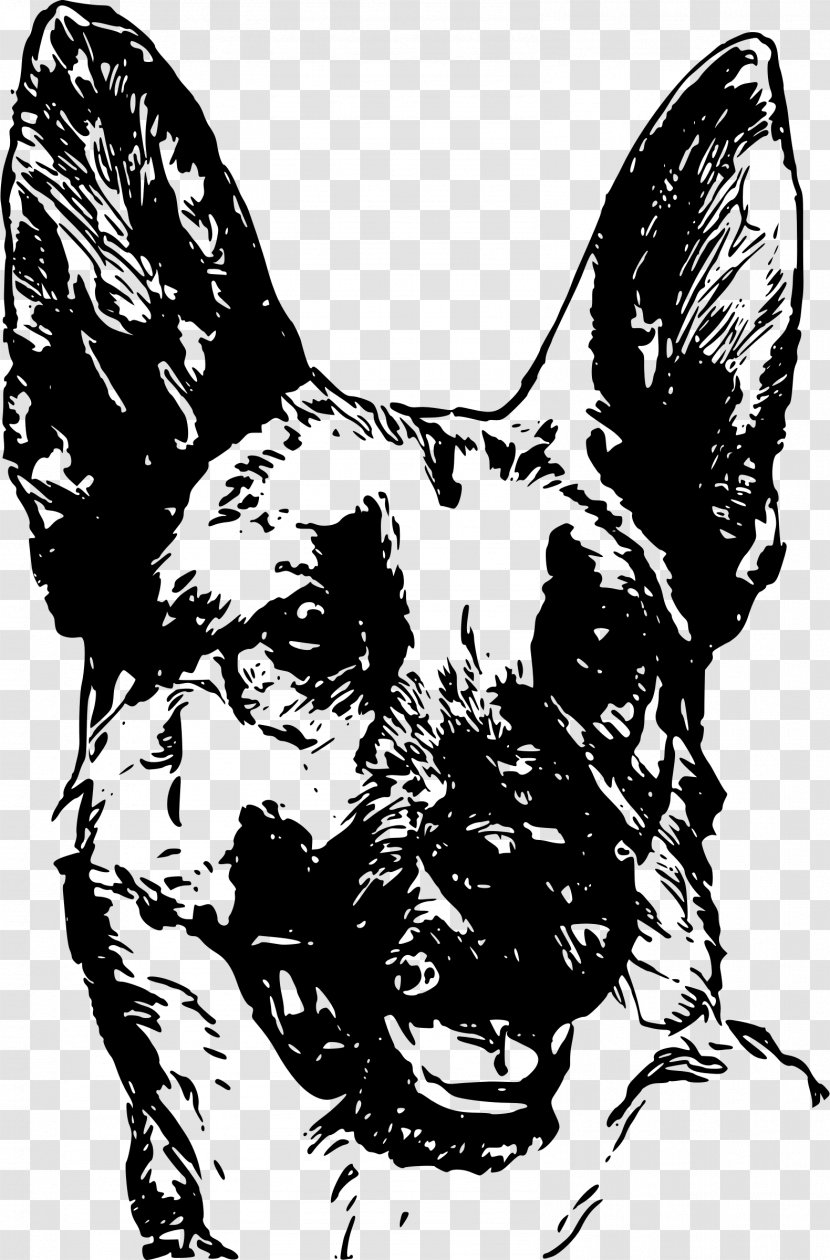 German Shepherd Border Collie Australian Pit Bull Clip Art - Monochrome Transparent PNG