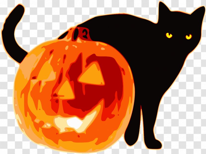 Jack-o'-lantern Clip Art Portable Network Graphics Halloween Pumpkins - Black Cat - Pumpkin Transparent PNG