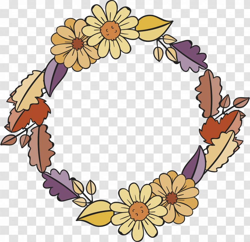 Wreath Flower Clip Art - Sunflower Transparent PNG