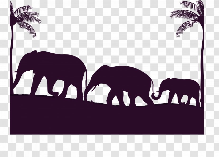 African Elephant Indian Families - Migrating Transparent PNG