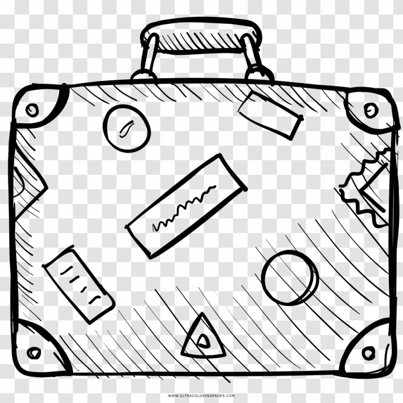 Suitcase Travel Coloring Book Drawing Baggage - Printing Transparent PNG