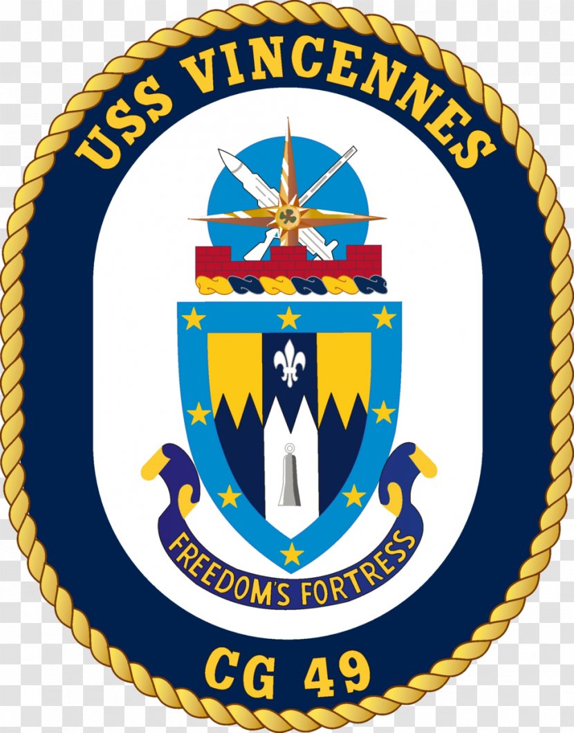 United States Navy Guided Missile Destroyer Arleigh Burke-class USS Vincennes (CG-49) McFaul - Badge - Burkeclass Transparent PNG
