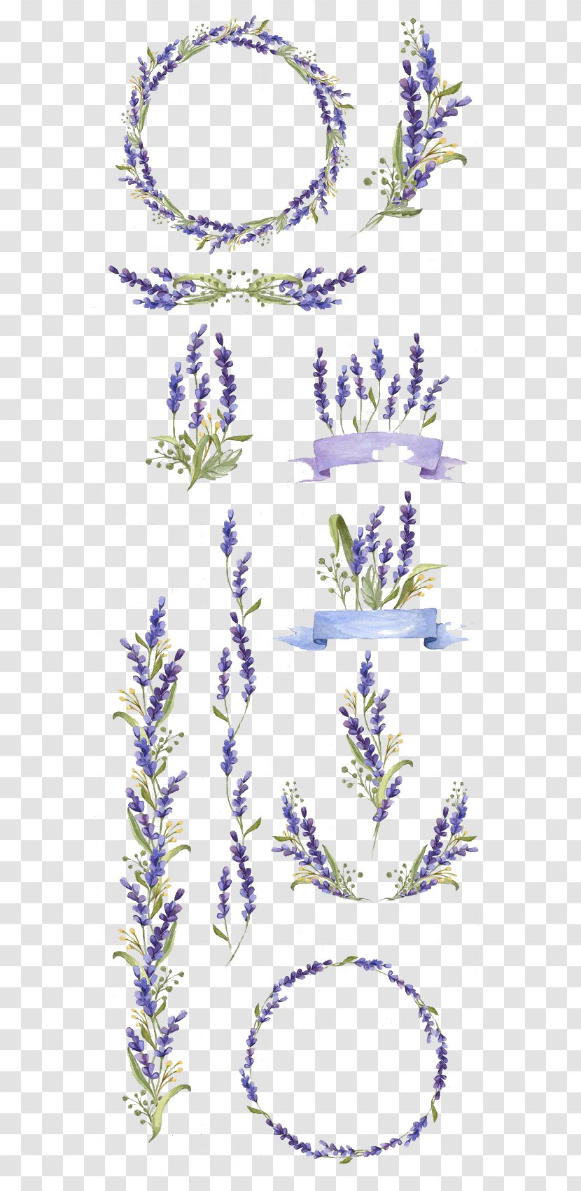 Watercolor Painting Flower Art Lavender - Point - Hand-painted Flowers Transparent PNG