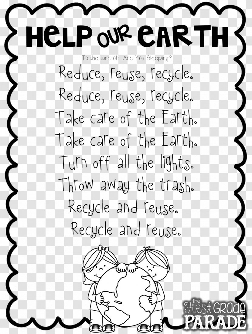 Let's Get Ready For Earth Day Poetry Worksheet - Monochrome - Environment Transparent PNG