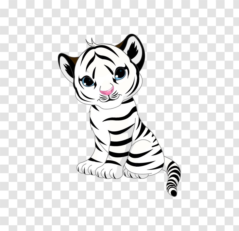 White Tiger Bengal Cuteness Clip Art - Wildlife - Wall Stickers Decorative Windows Transparent PNG