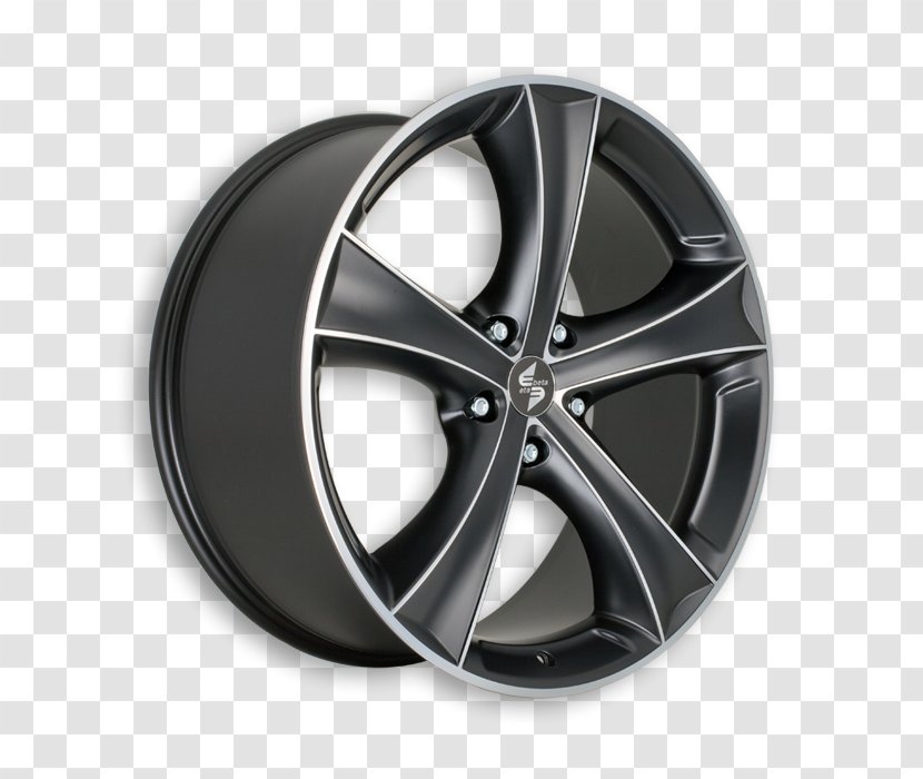 Alloy Wheel Spoke Tire - Silver - Black Matt Transparent PNG