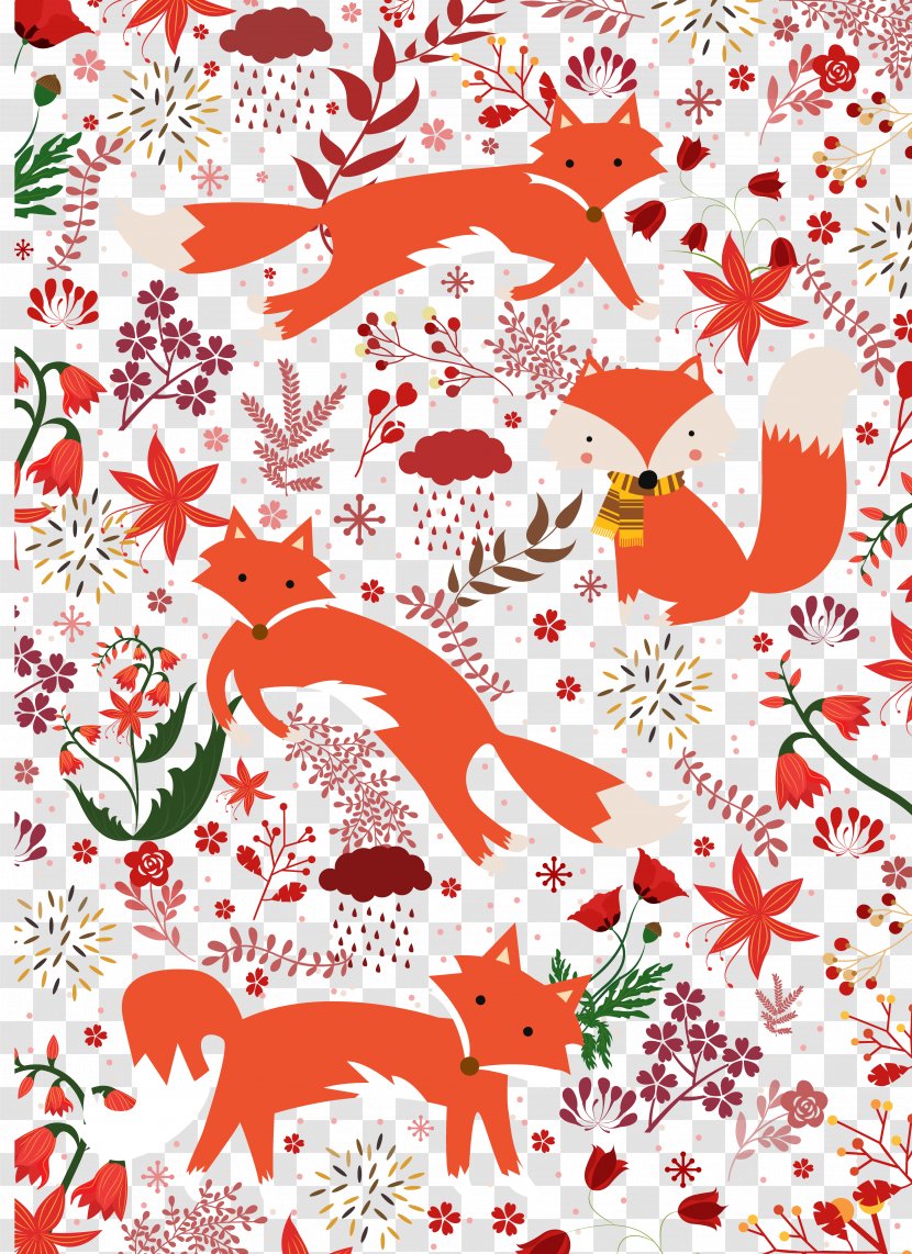 Red Fox Euclidean Vector - Leaf - The Is Transparent PNG
