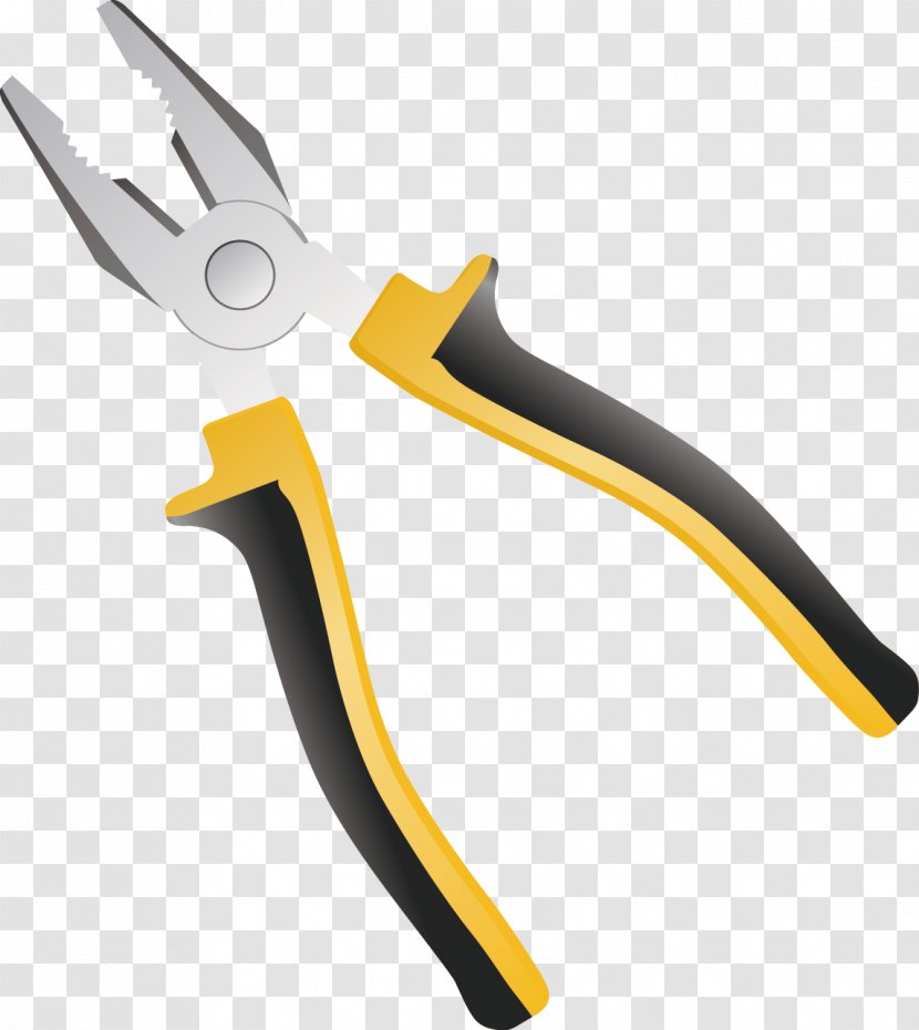 Diagonal Pliers Tool - Yellow - Vector Transparent PNG