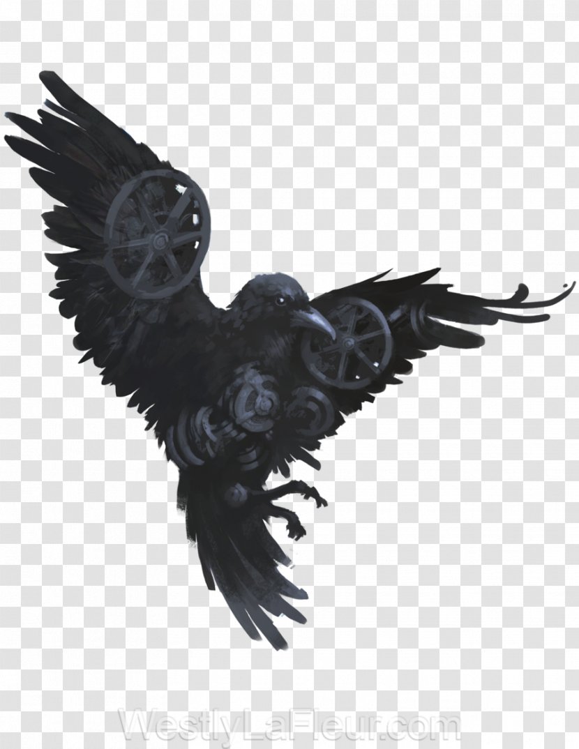 American Crow Common Raven Bird Drawing Art - Mixed Media Transparent PNG