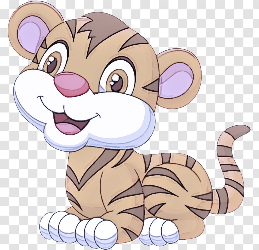 Cartoon Animal Figure Tiger Line Snout - Tail Transparent PNG