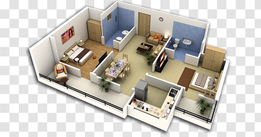 3D Floor Plan House - Sweet Home 3d Transparent PNG