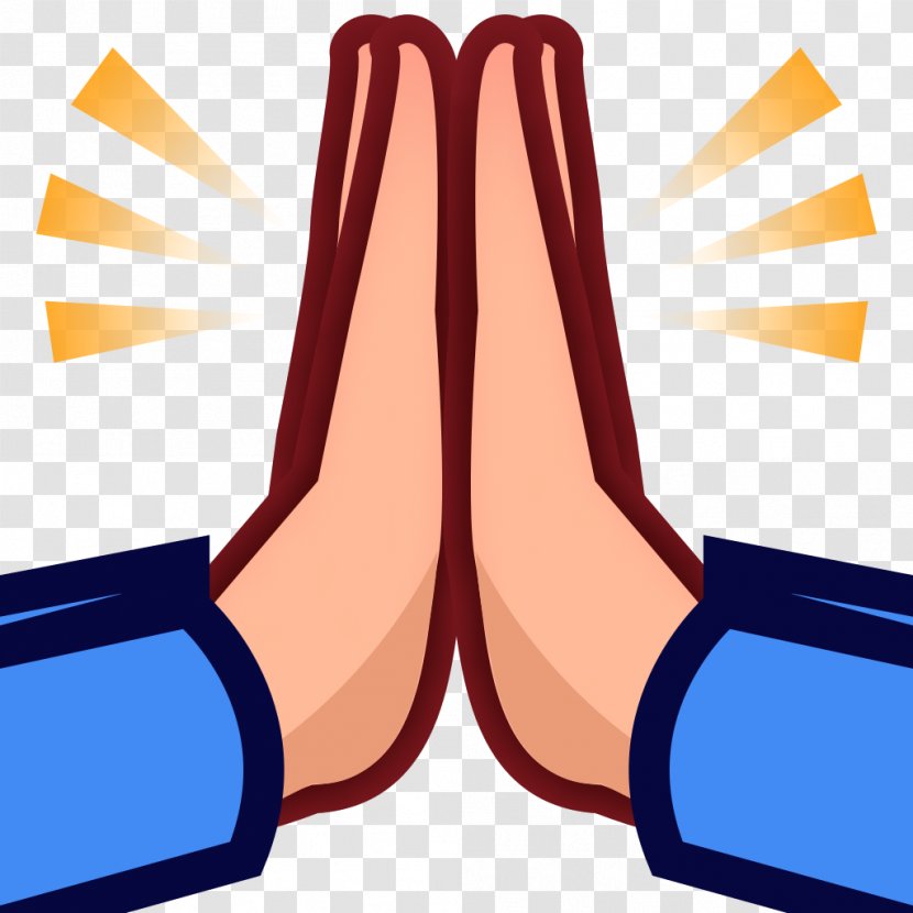 Emoji Praying Hands Prayer High Five Emoticon - Hand Transparent PNG