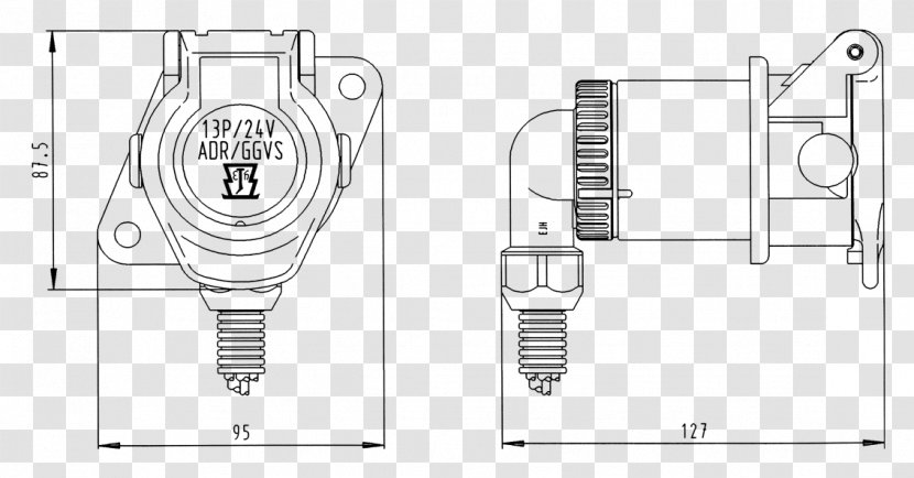 Electrical Connector Trailer AC Power Plugs And Sockets Network Socket - Auto Part - Technical Standard Transparent PNG