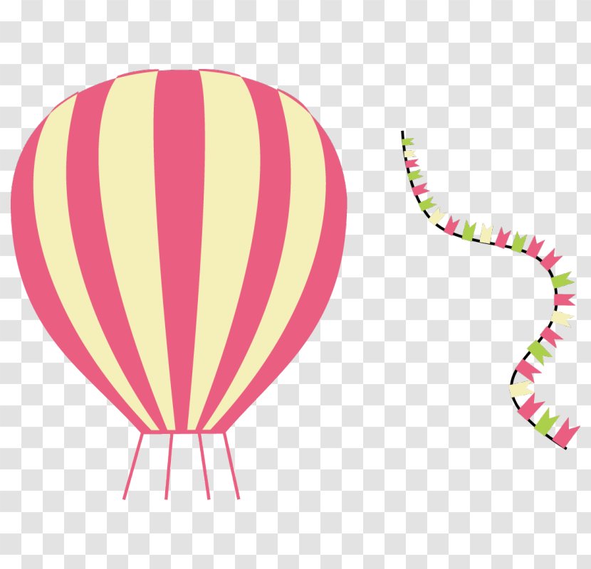 Hot Air Balloon Line Pink M Clip Art Transparent PNG
