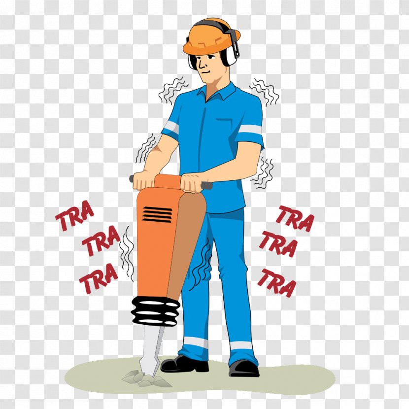 Jackhammer Architectural Engineering Construction Worker Clip Art - Standing - Workers At Work Transparent PNG