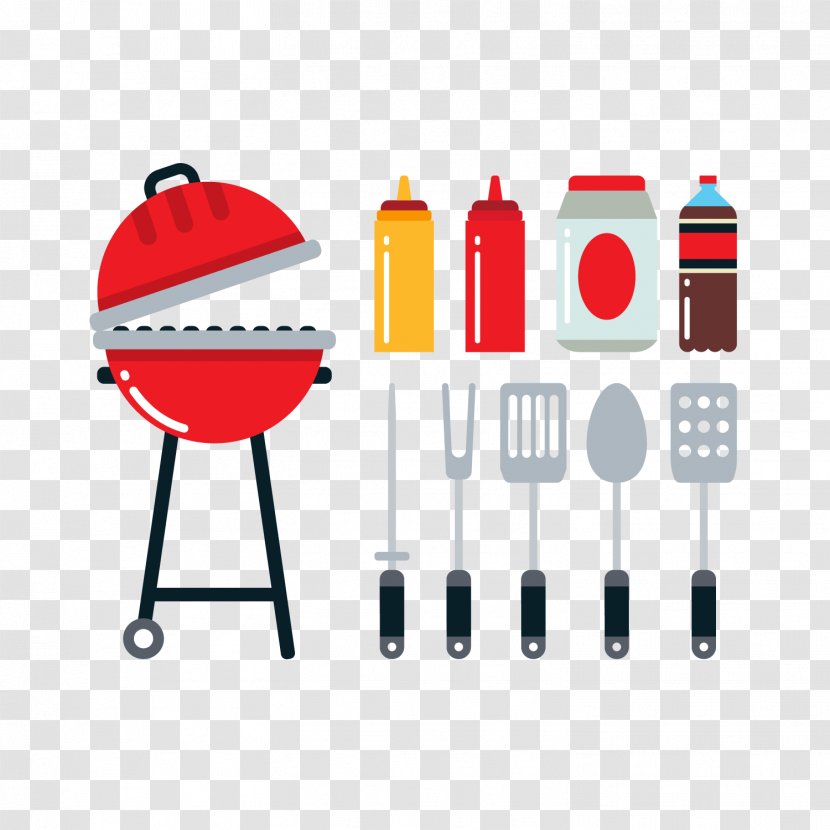 Barbecue Picnic Flat Design Icon - Grilling - Color Grill Vector Transparent PNG