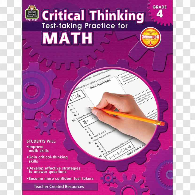 Paper Critical Thinking Test-Taking Practice For Math, Grade 4 Art Font - Line Transparent PNG