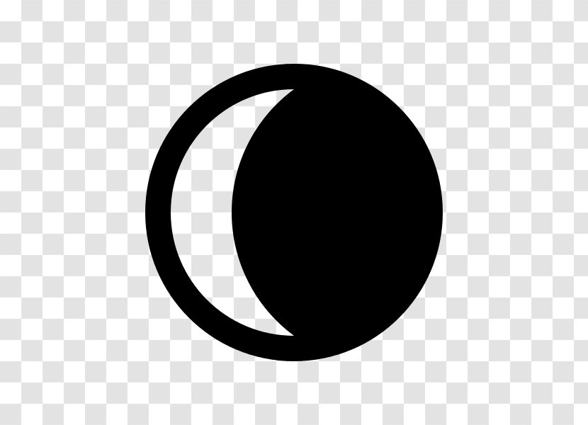 Lunar Phase Moon Crescent Symbol Clip Art - Black And White Transparent PNG